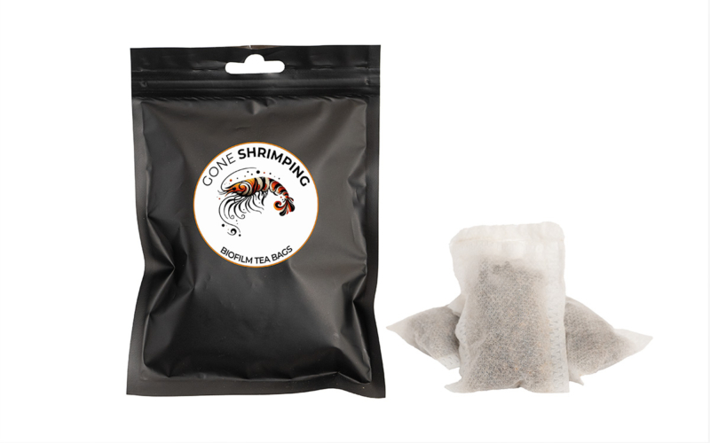 Biofilm Tea Bags Gone Shrimping